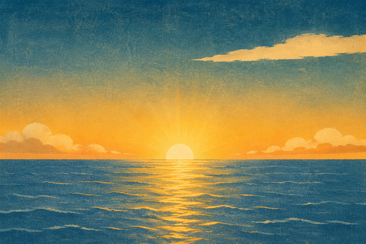 Eternal Life Sunrise Over Endless Ocean
