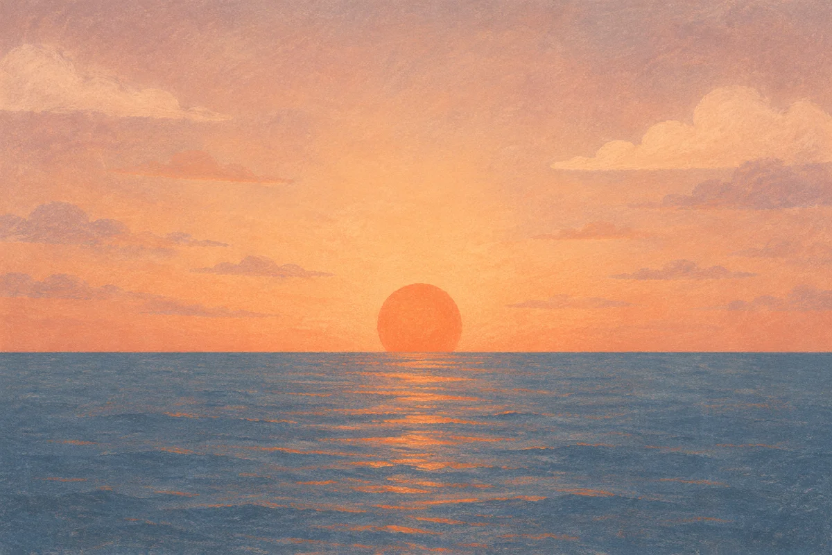 Eternal Life Sunrise Over Endless Ocean