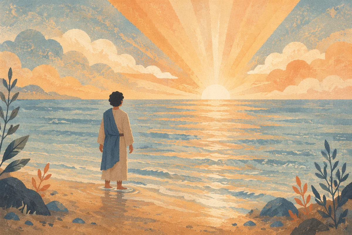 Eternal Life Sunrise Over Endless Ocean