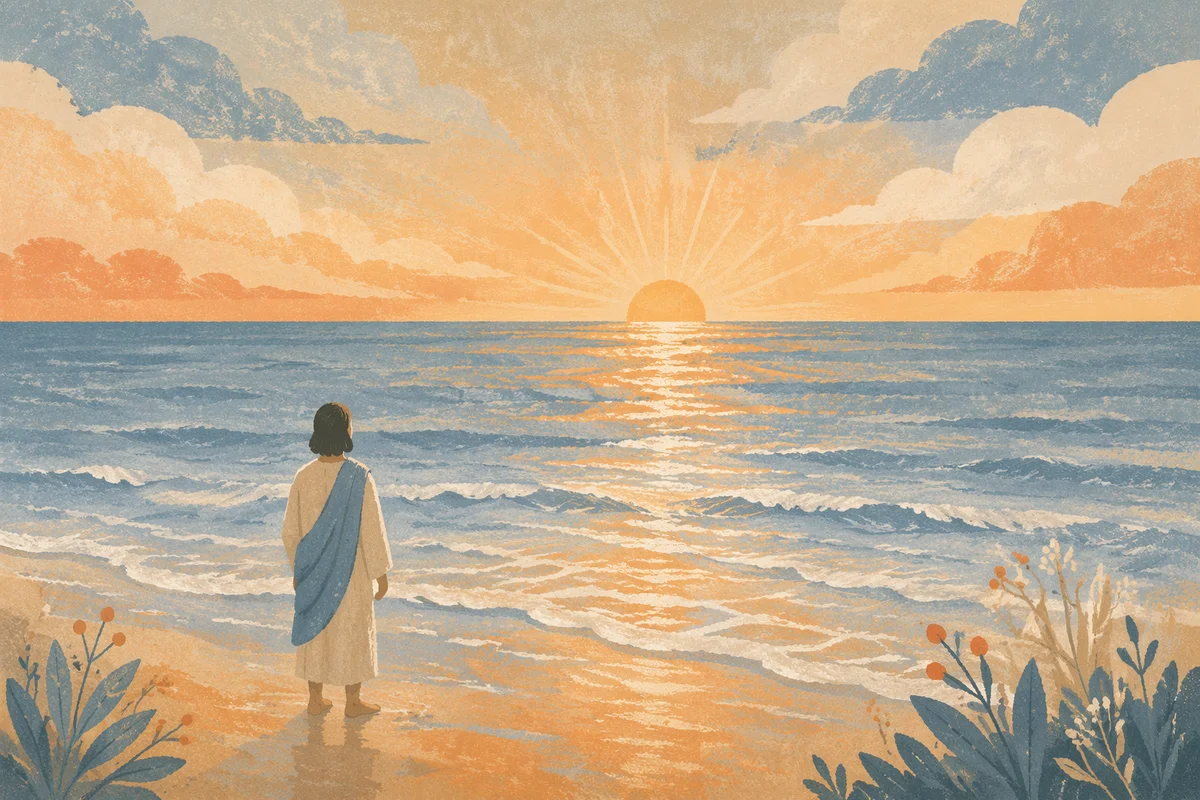 Eternal Life Sunrise Over Endless Ocean