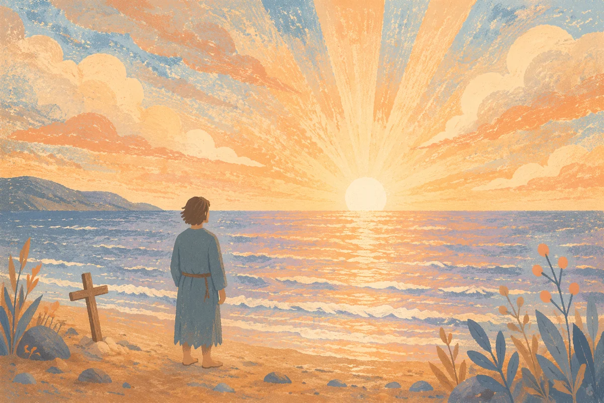 Eternal Life Sunrise Over Endless Ocean