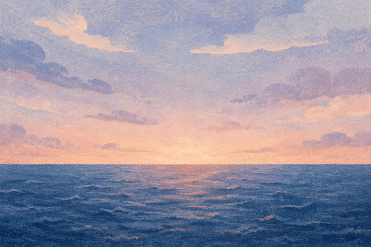 Eternal Life Sunrise Over Endless Ocean