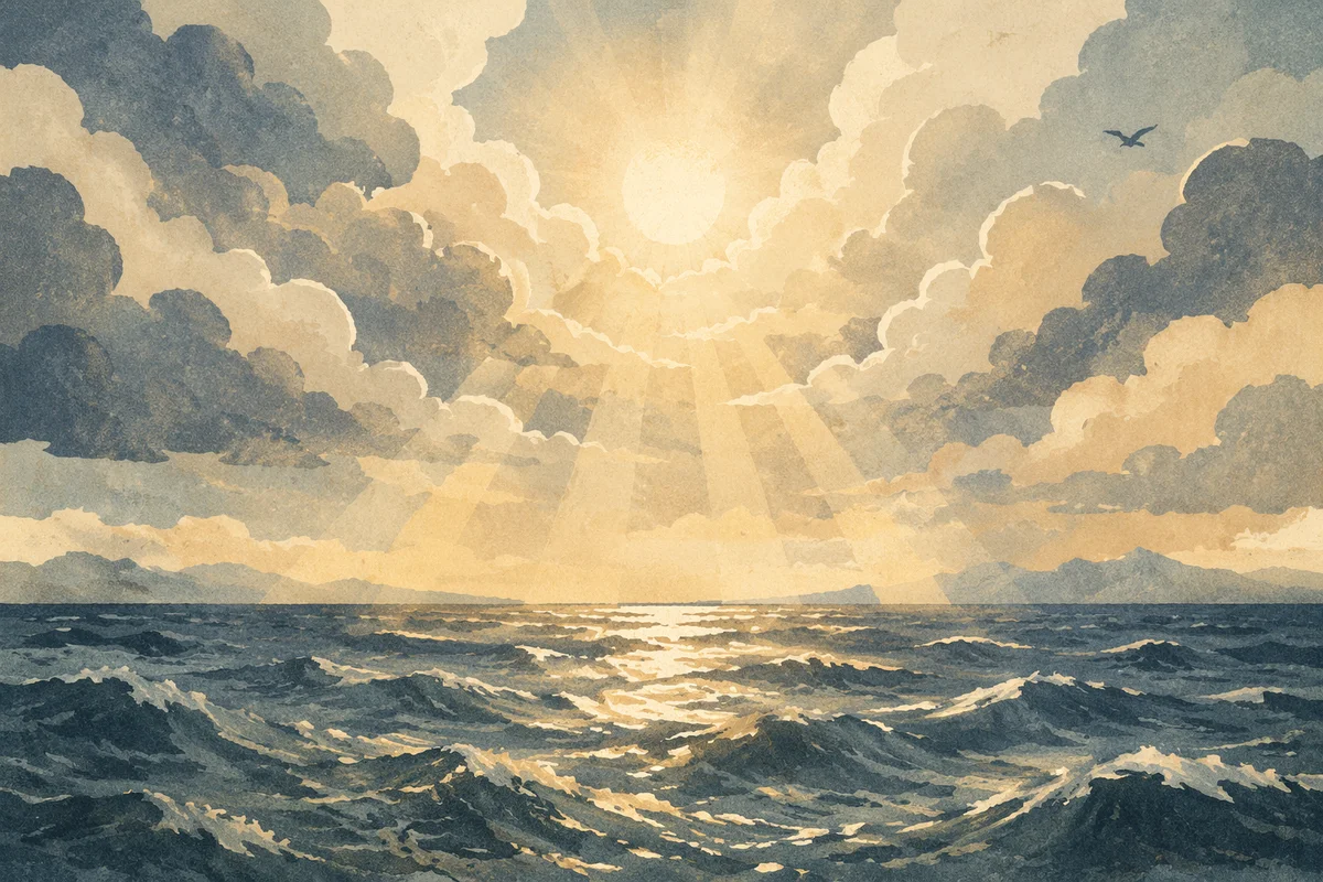 Eternal Life Sunrise Over Endless Ocean