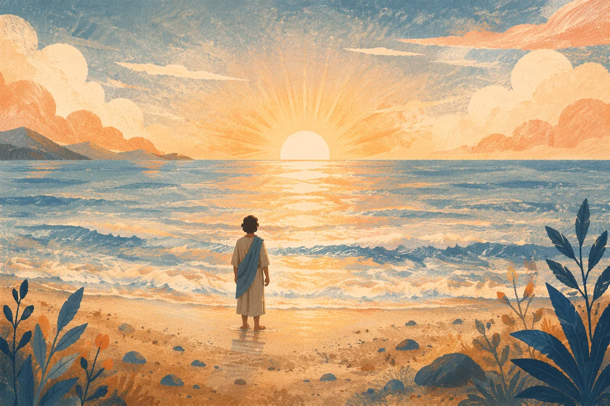 Eternal Life Sunrise Over Endless Ocean