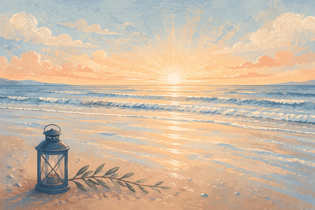Eternal Life Sunrise Over Endless Ocean