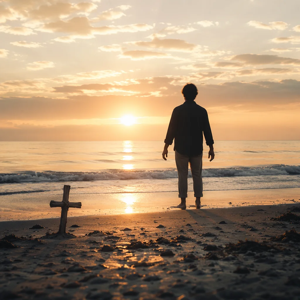 Eternal Life Sunrise Over Peaceful Ocean