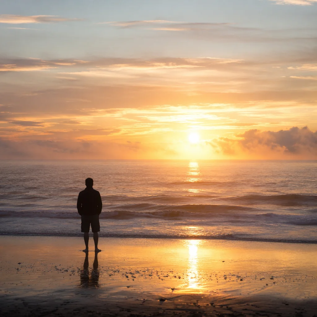 Eternal Life Sunrise Over Endless Ocean