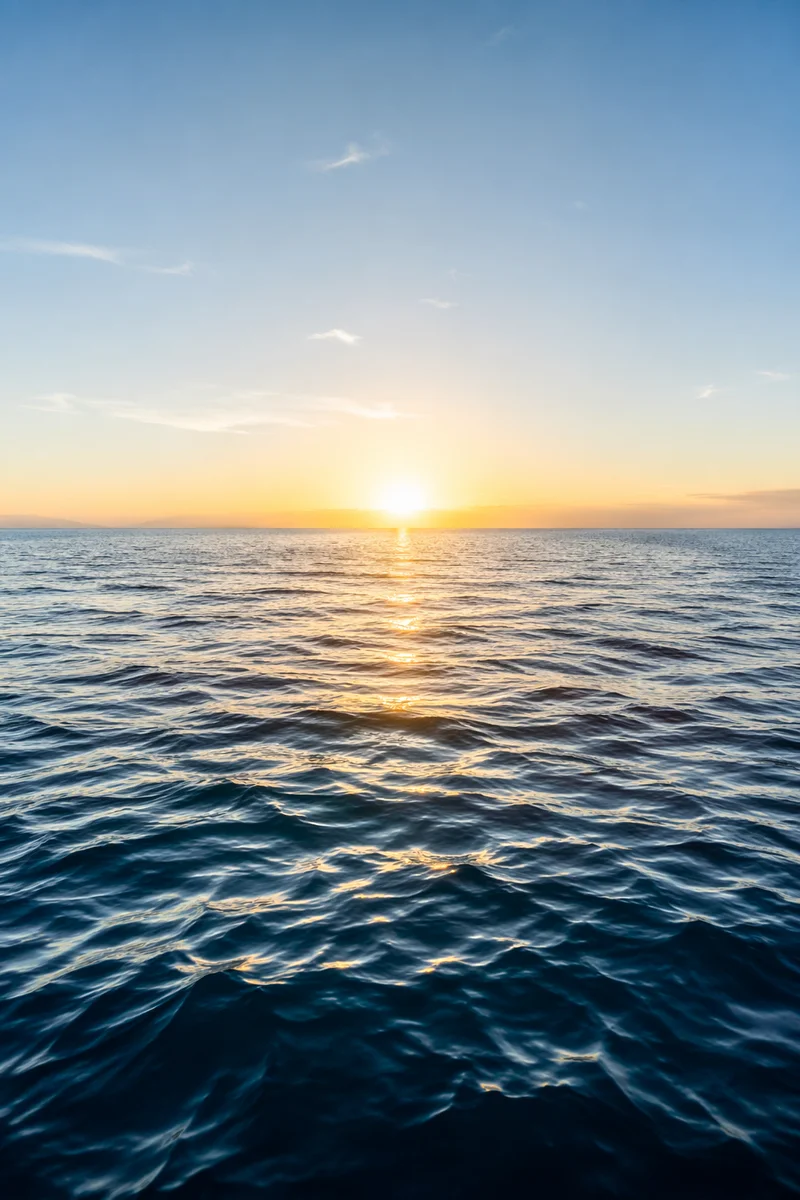 Eternal Life Sunrise Over Endless Ocean