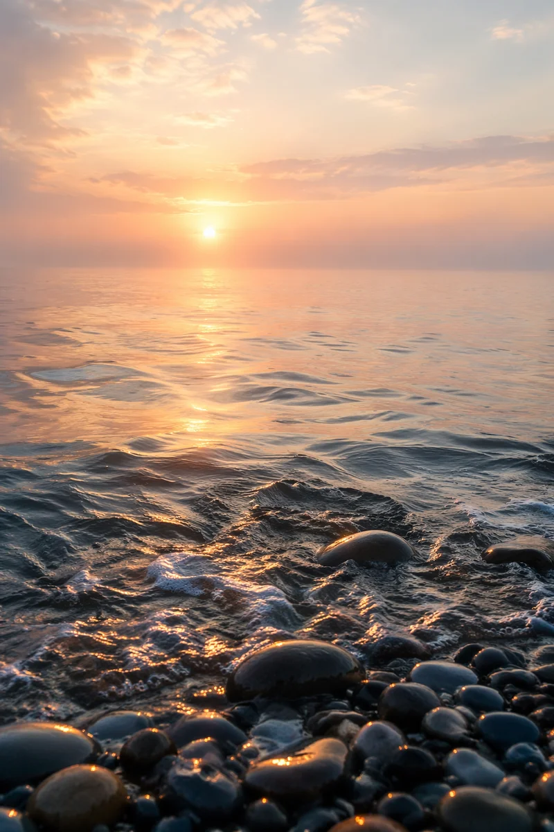 Eternal Life Sunrise Over Endless Ocean