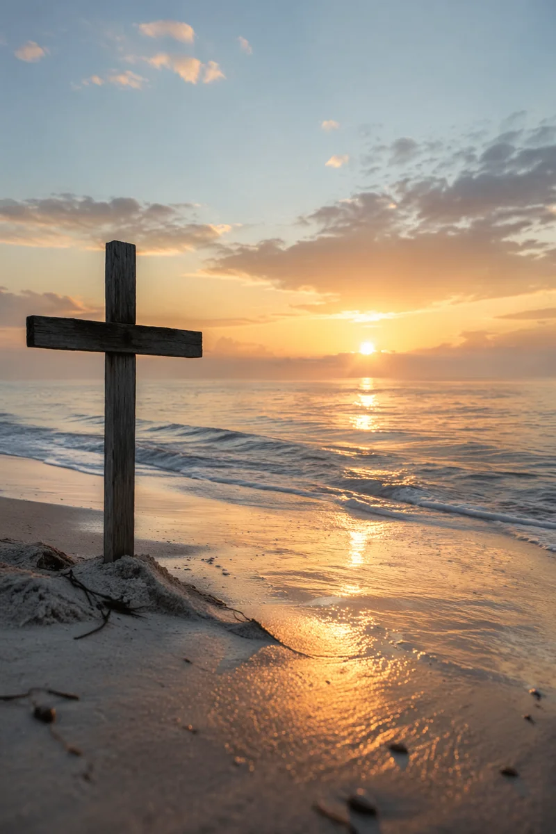 Eternal Life Sunrise Over Calm Ocean
