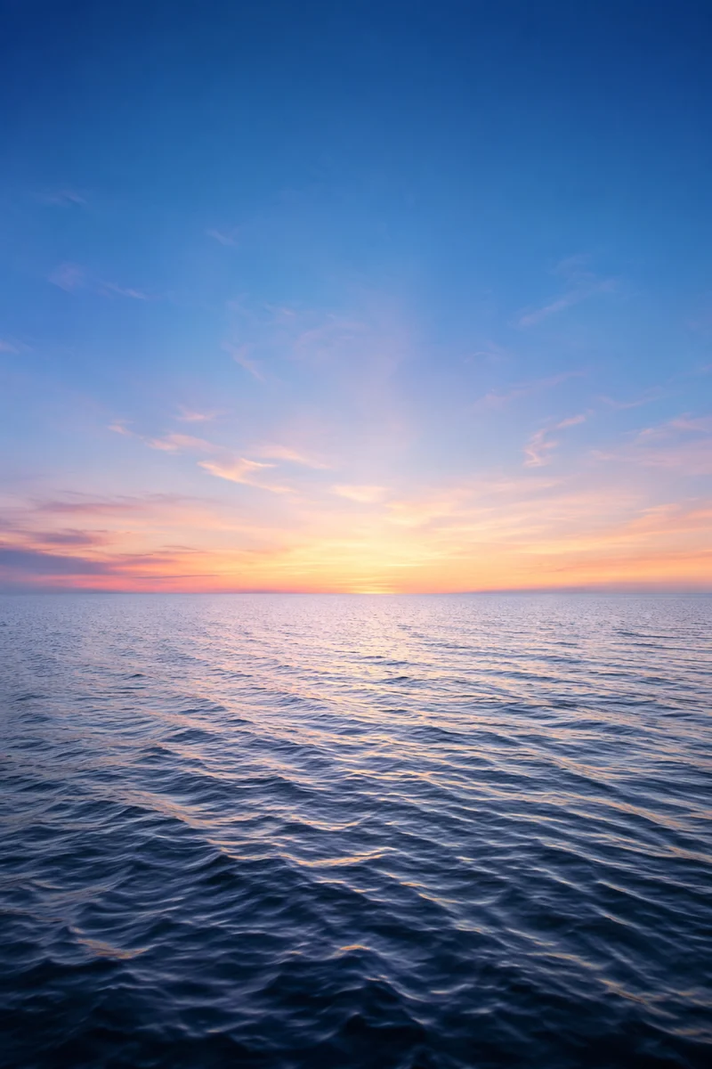 Eternal Life Sunrise Over Calm Ocean