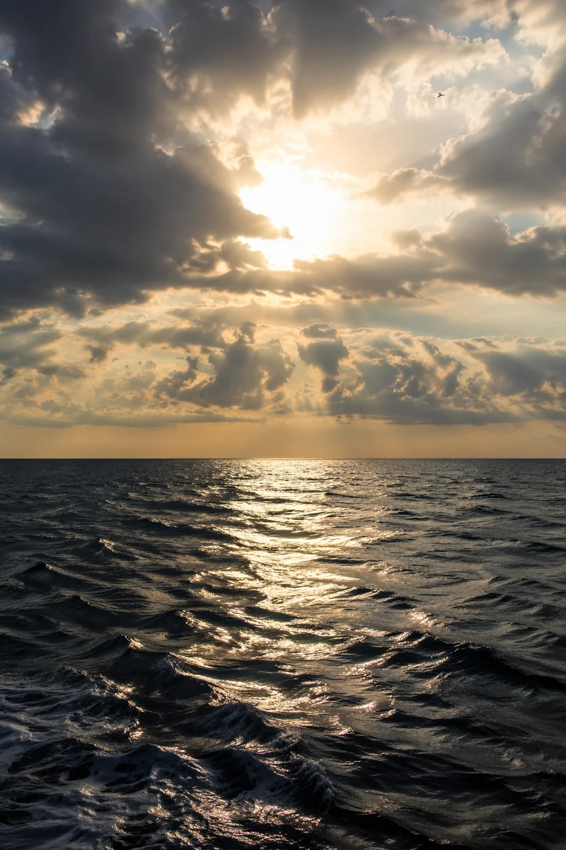 Eternal Life Sunrise Over Endless Ocean