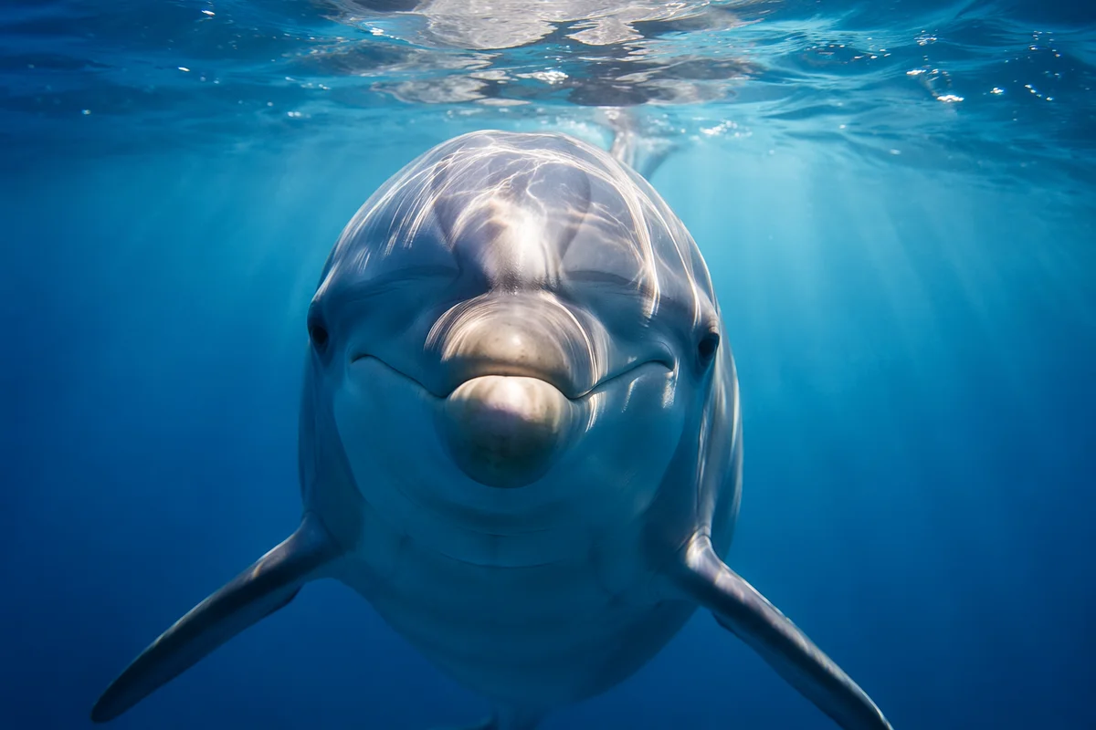 Hopeful Dolphin Beneath Eternal Sunrise