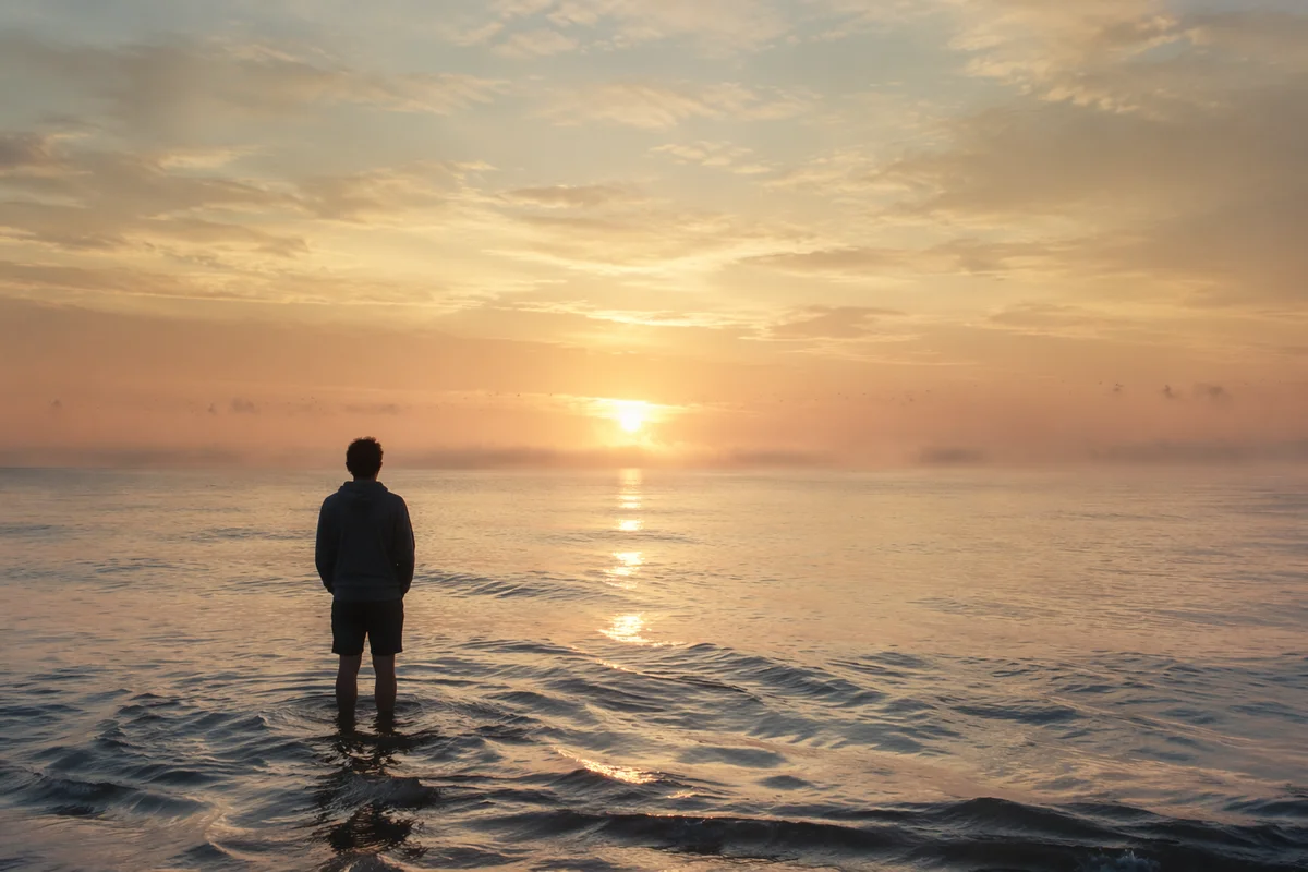 Eternal Life Sunrise Over Endless Ocean