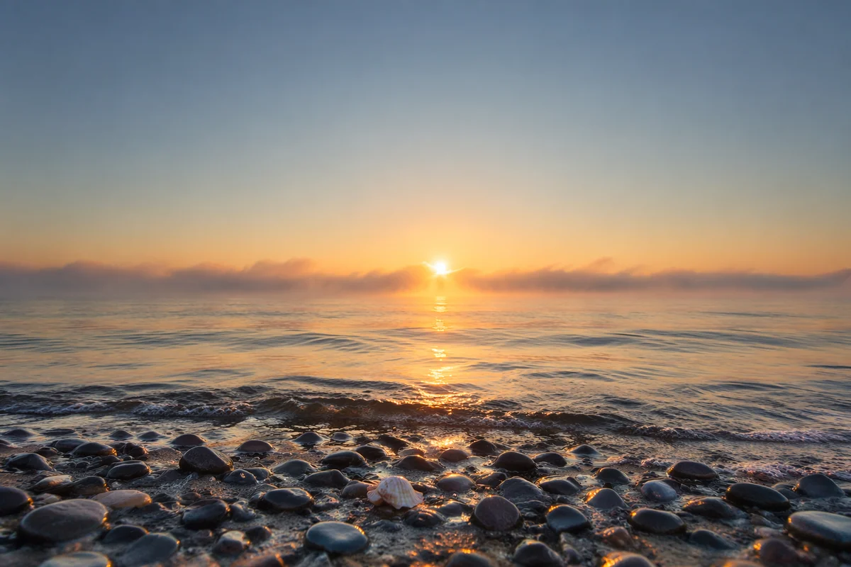 Eternal Life Sunrise Over Endless Ocean