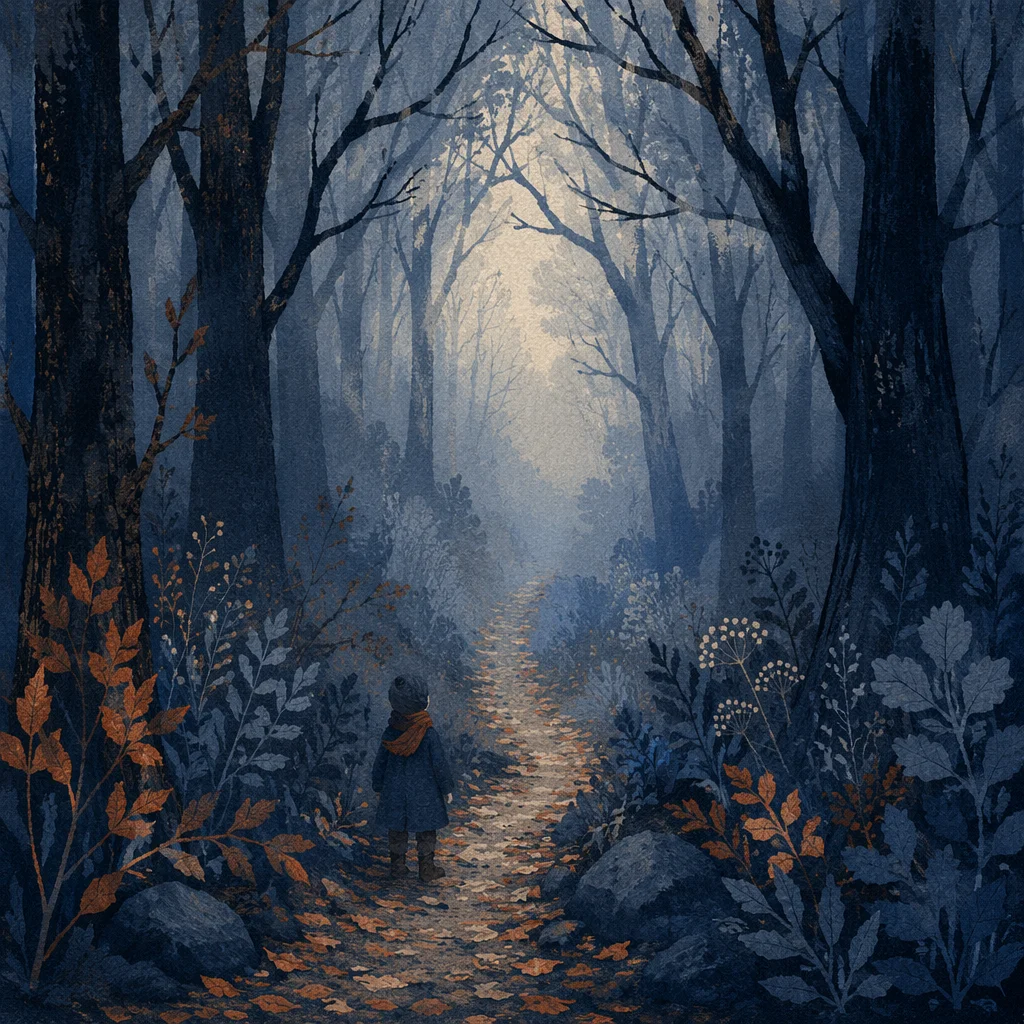 Faith on a Foggy Woodland Path
