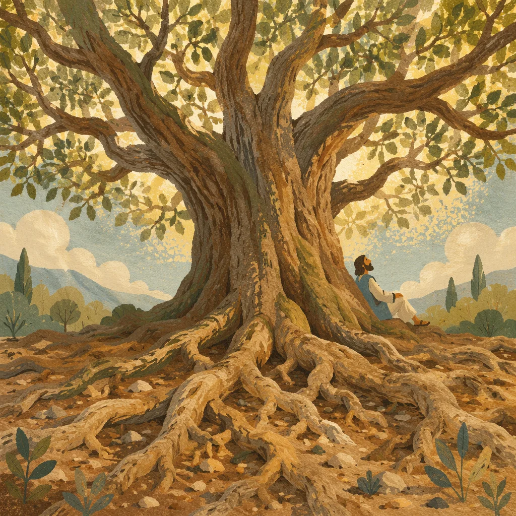 Faithful Ancient Tree With Deep Roots