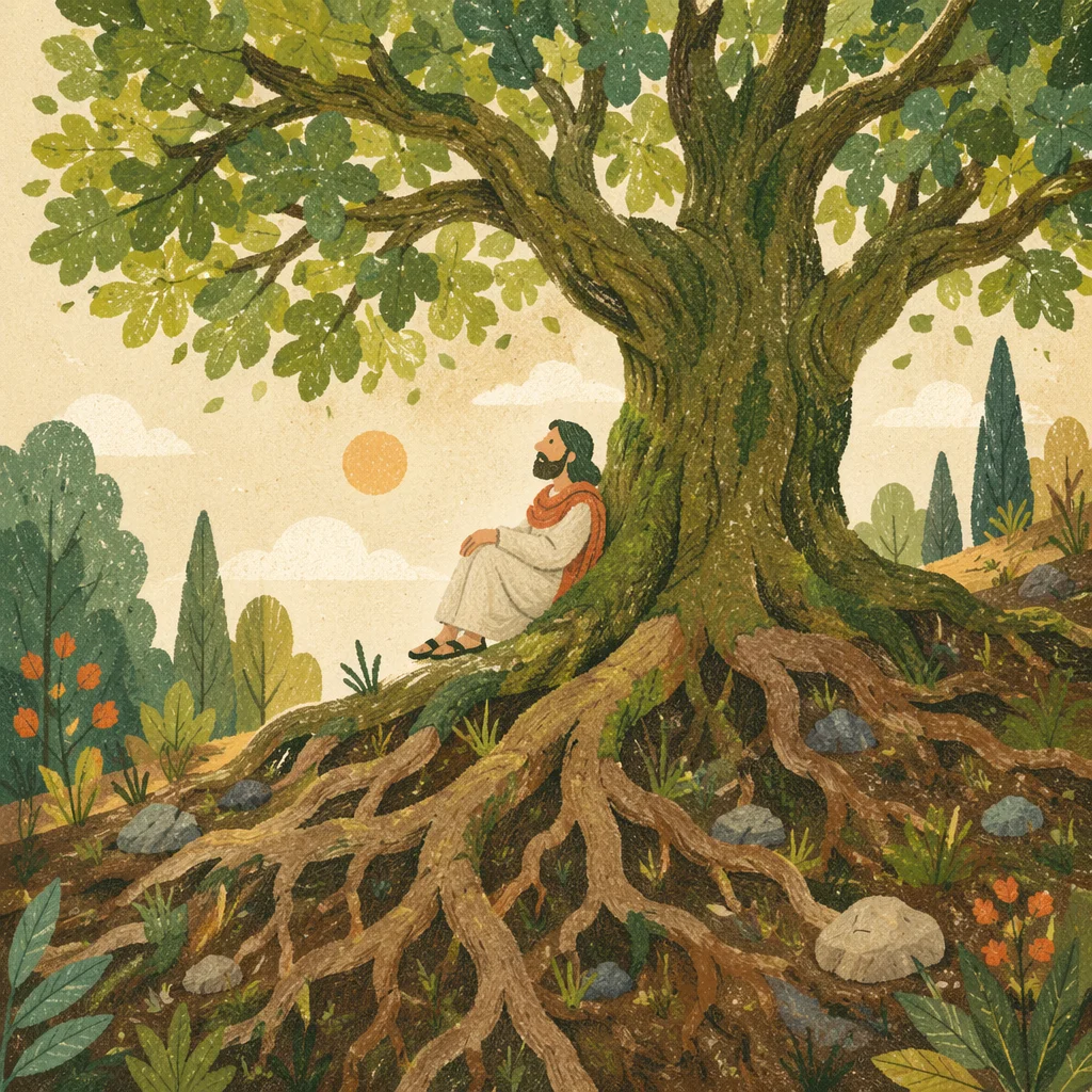 Faithful Ancient Tree With Deep Roots