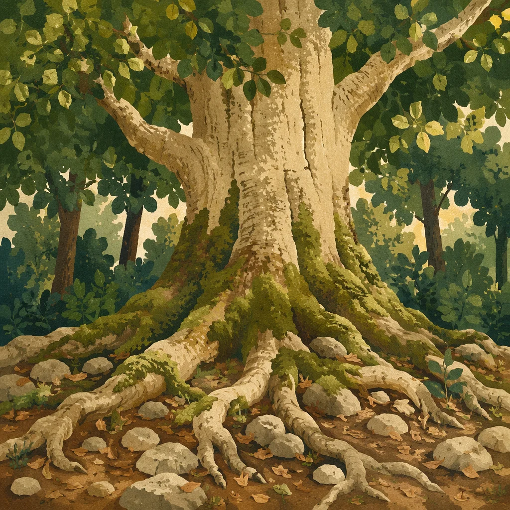 Faithful Ancient Tree With Deep Roots