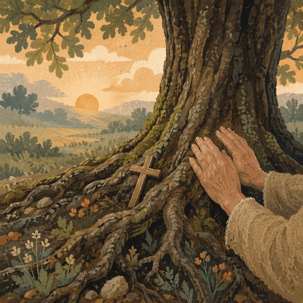 Faithful Oak Roots at Dawn