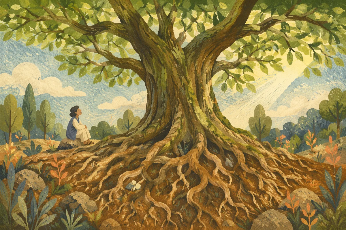 Faithful Ancient Tree With Deep Roots