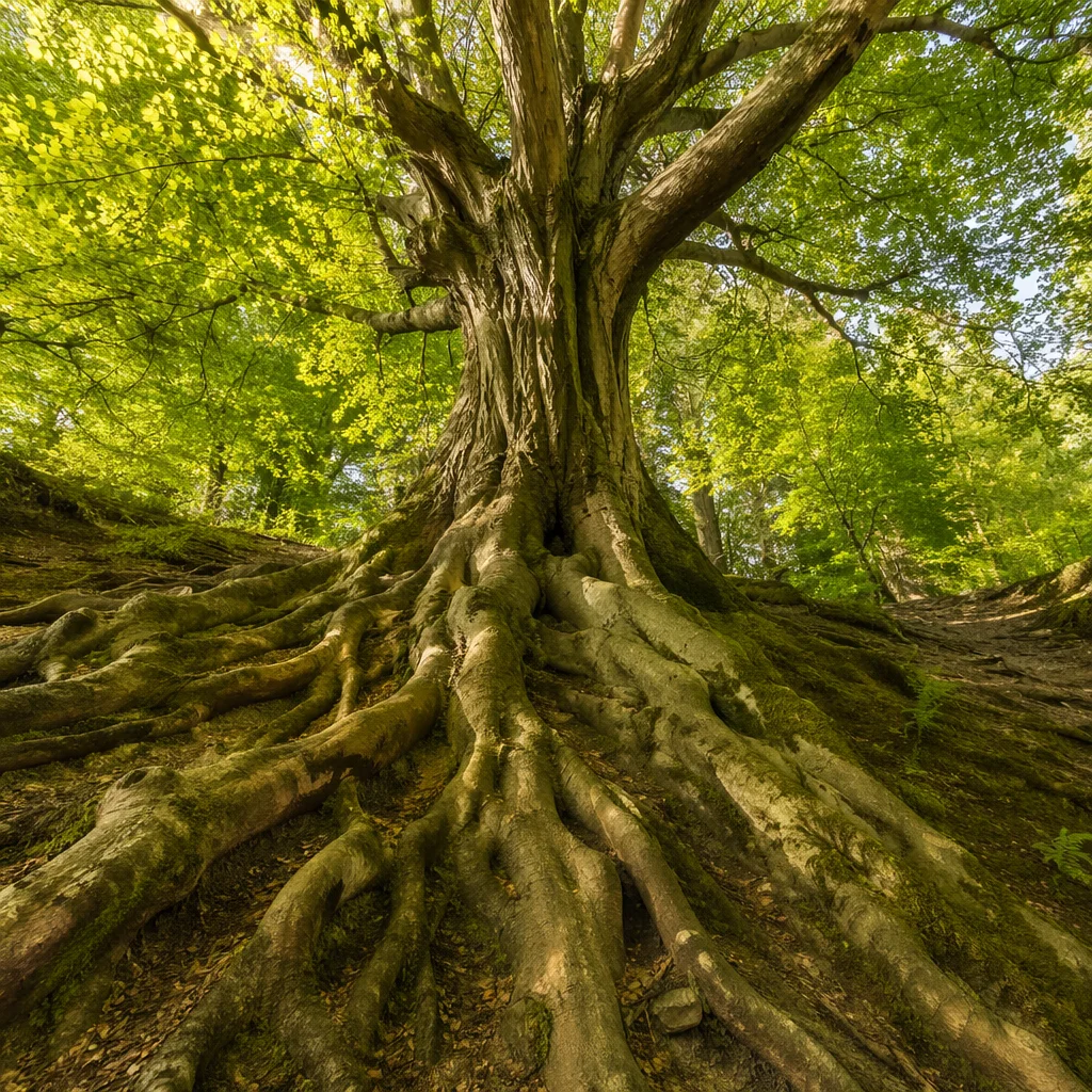 Faithful Ancient Tree With Deep Roots