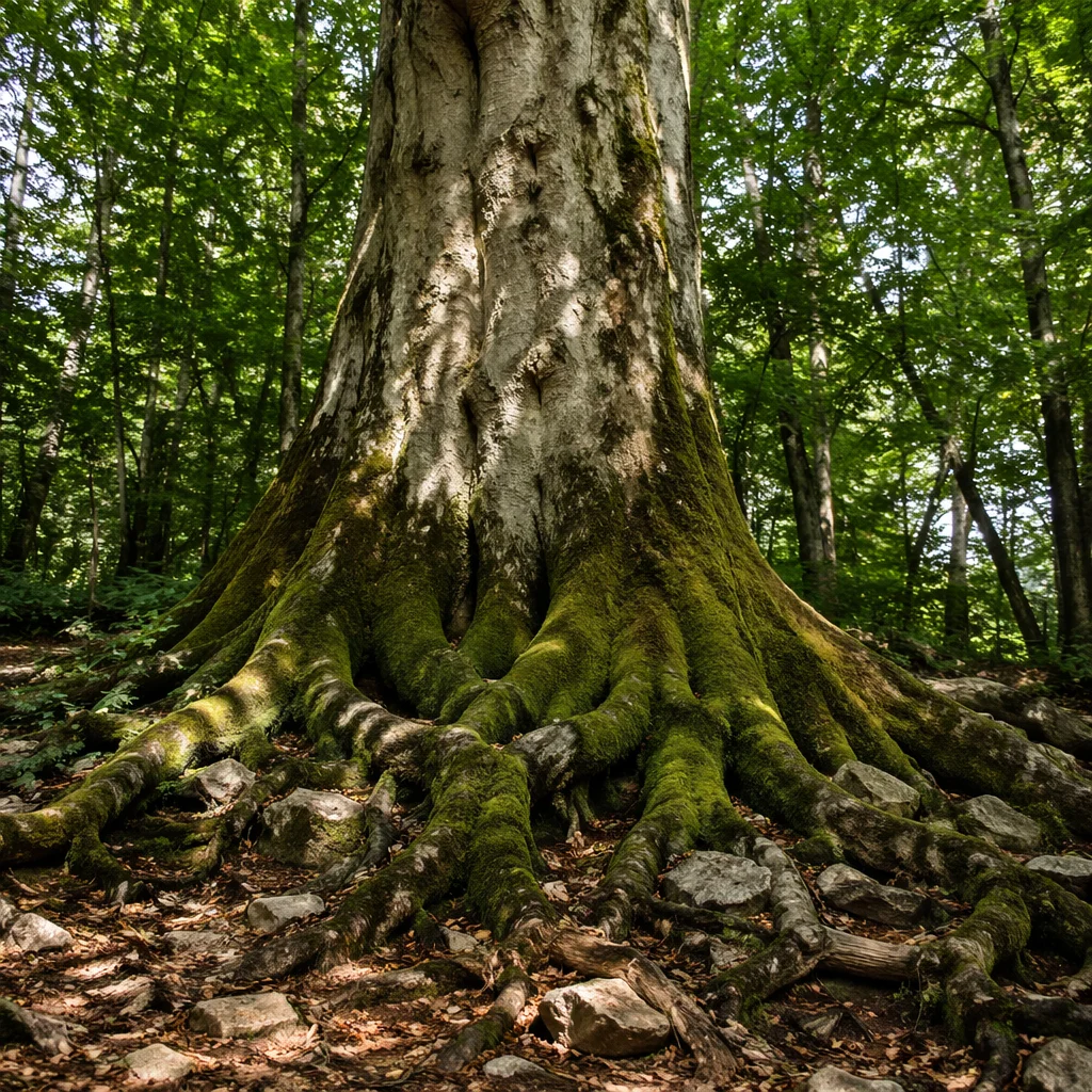 Faithful Ancient Tree With Deep Roots