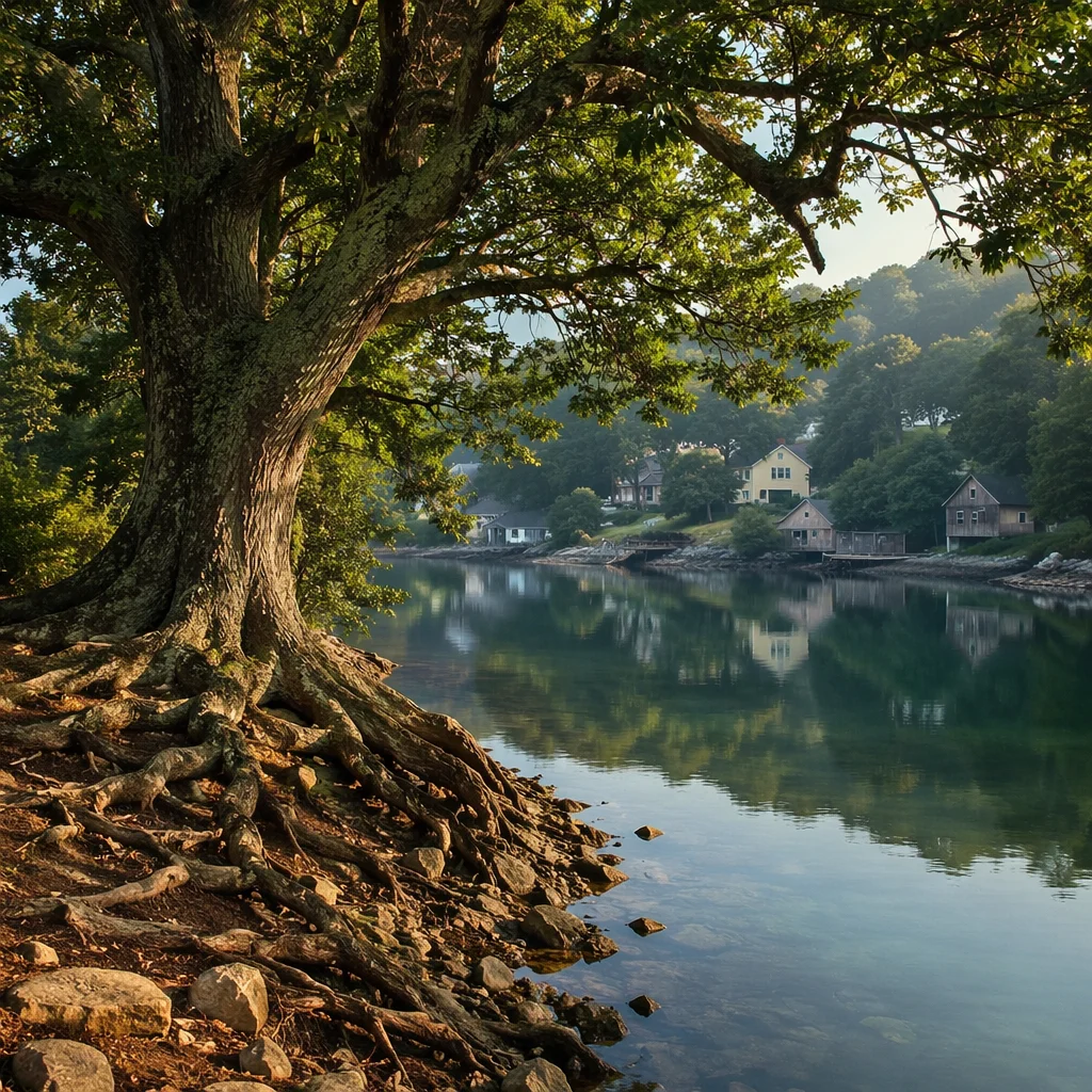 Faithful Ancient Tree by Quiet Lakeside