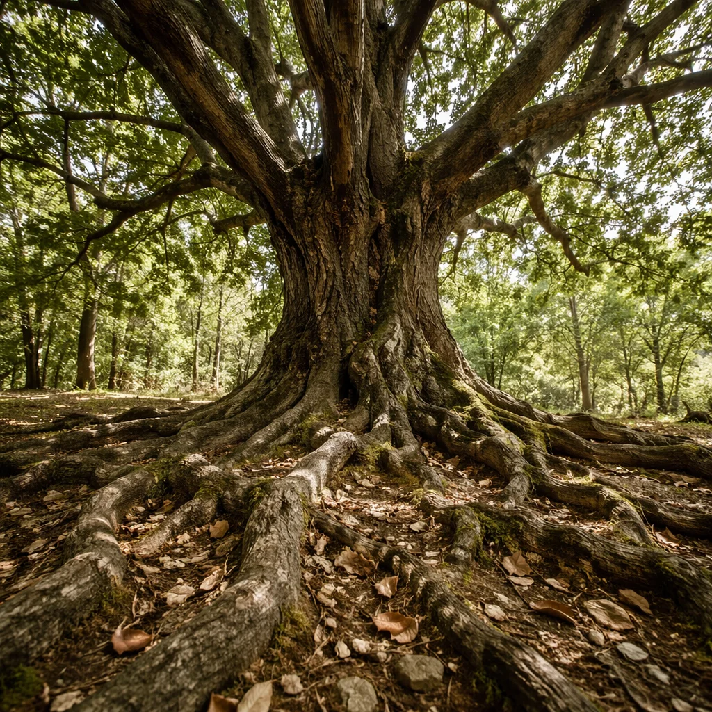 Faithful Ancient Tree With Deep Roots