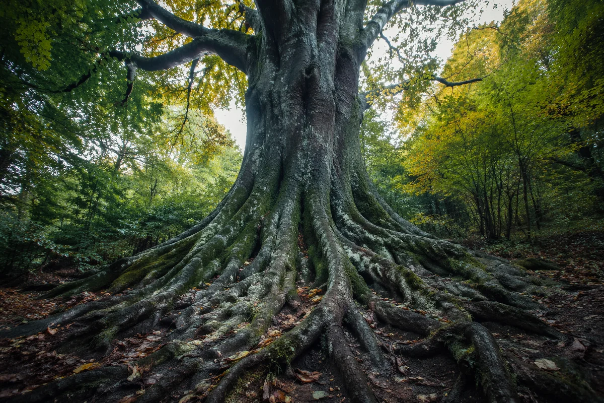 Faithful Ancient Tree With Deep Roots