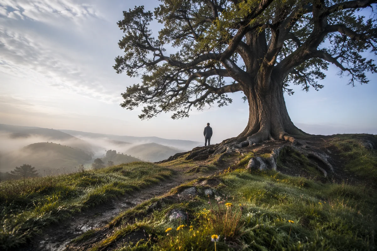 Faithful Ancient Tree With Deep Roots