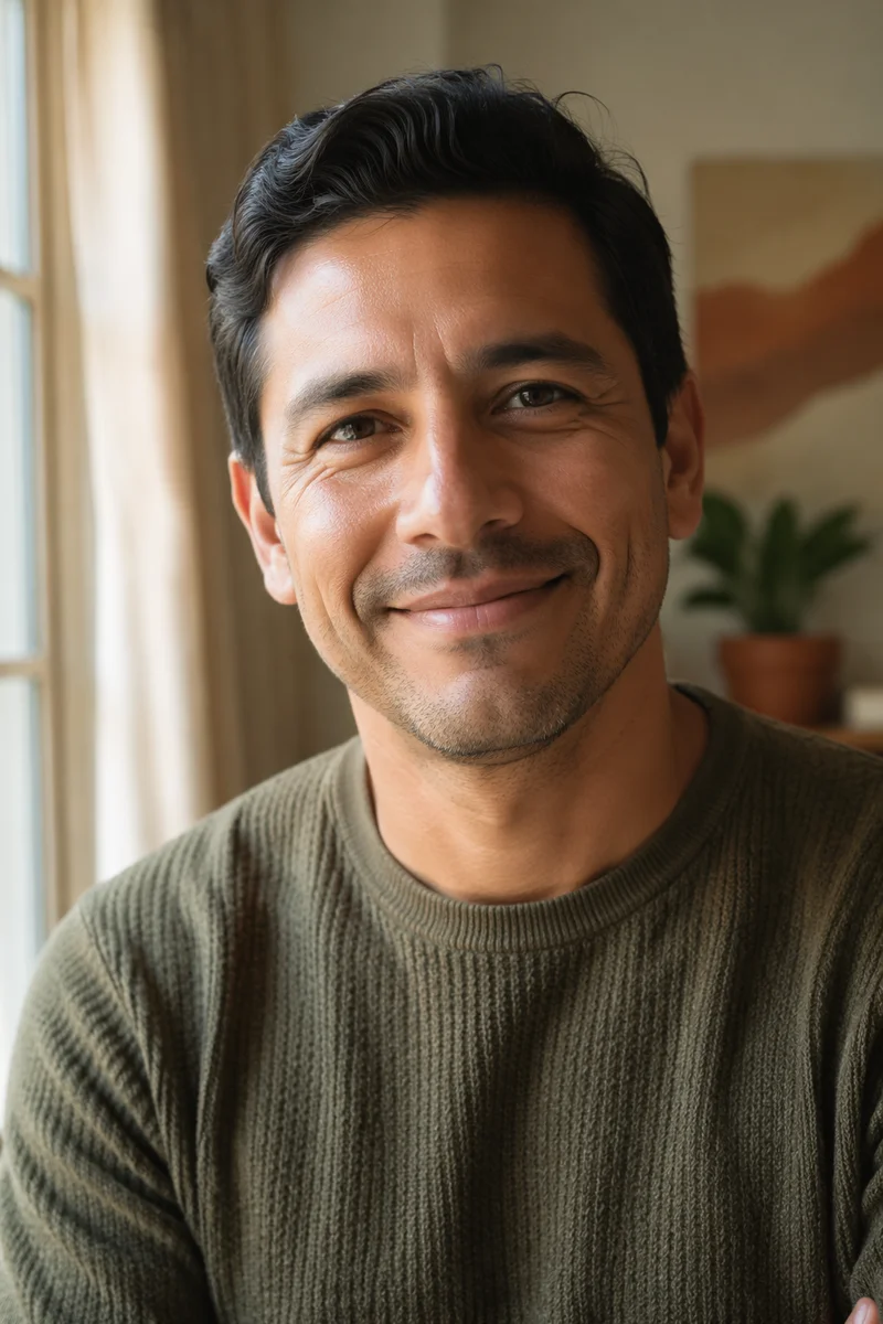 Proud Smiling Father Close-Up Portrait