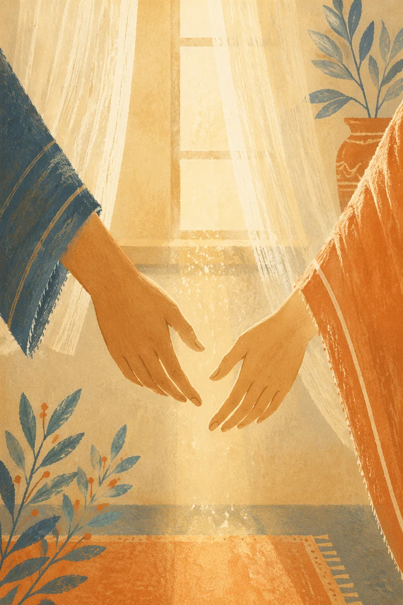 Hands Releasing in Gentle Light of Forgiveness