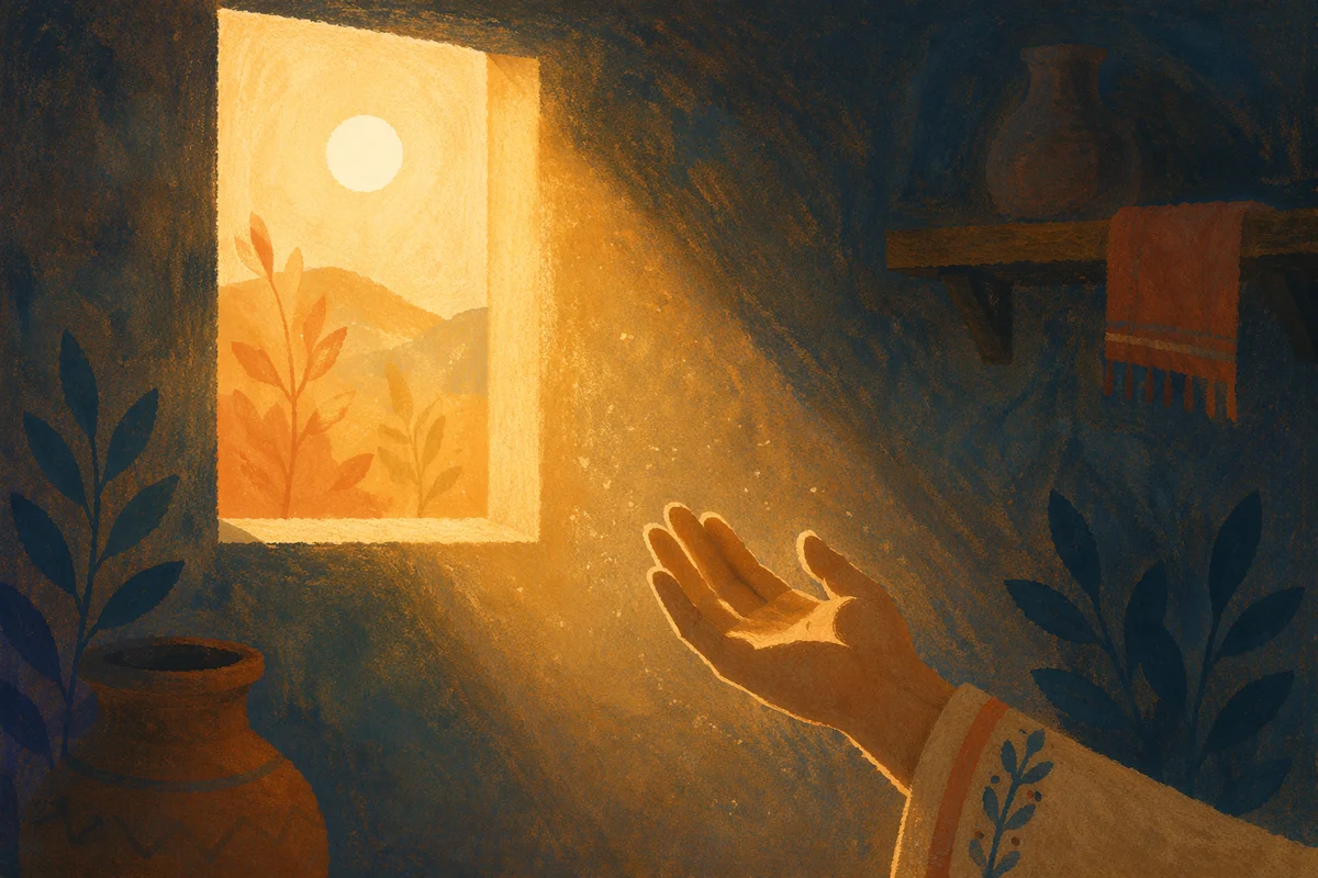 Open Hand Releasing Forgiveness Into Warm Light