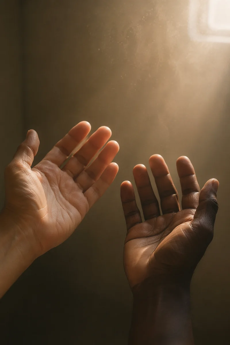 Two Open Hands in Morning Light