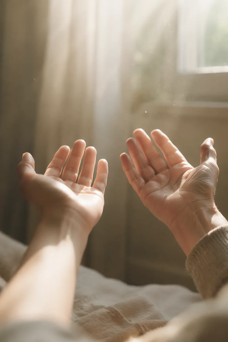 Gentle Hands Reaching Into Morning Light