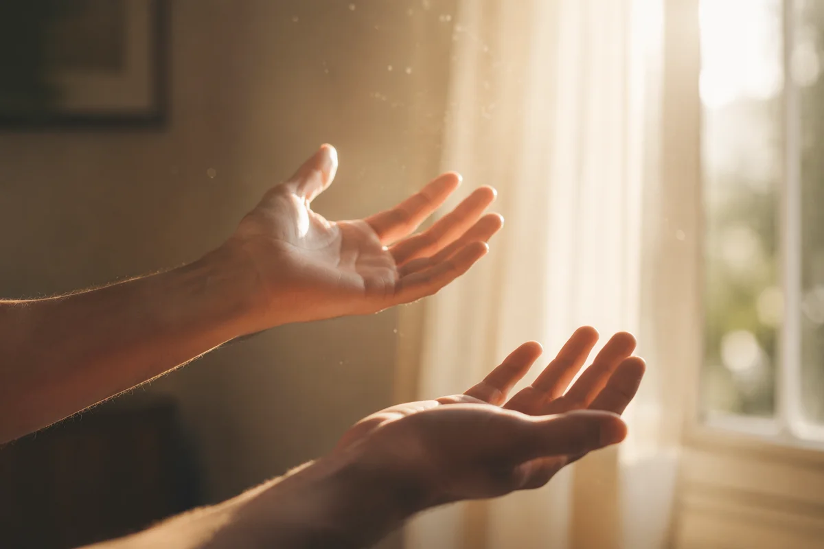 Gentle Hands Reaching Into Morning Light