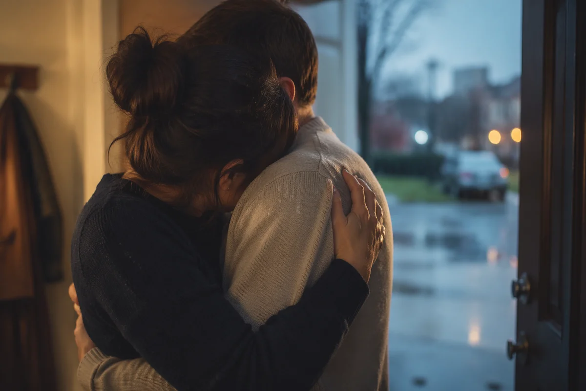 Quiet Reconciliation Embrace After the Rain