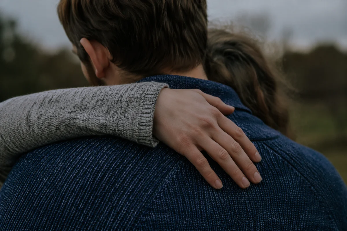 Forgiveness and Reconciliation Embrace Outdoors