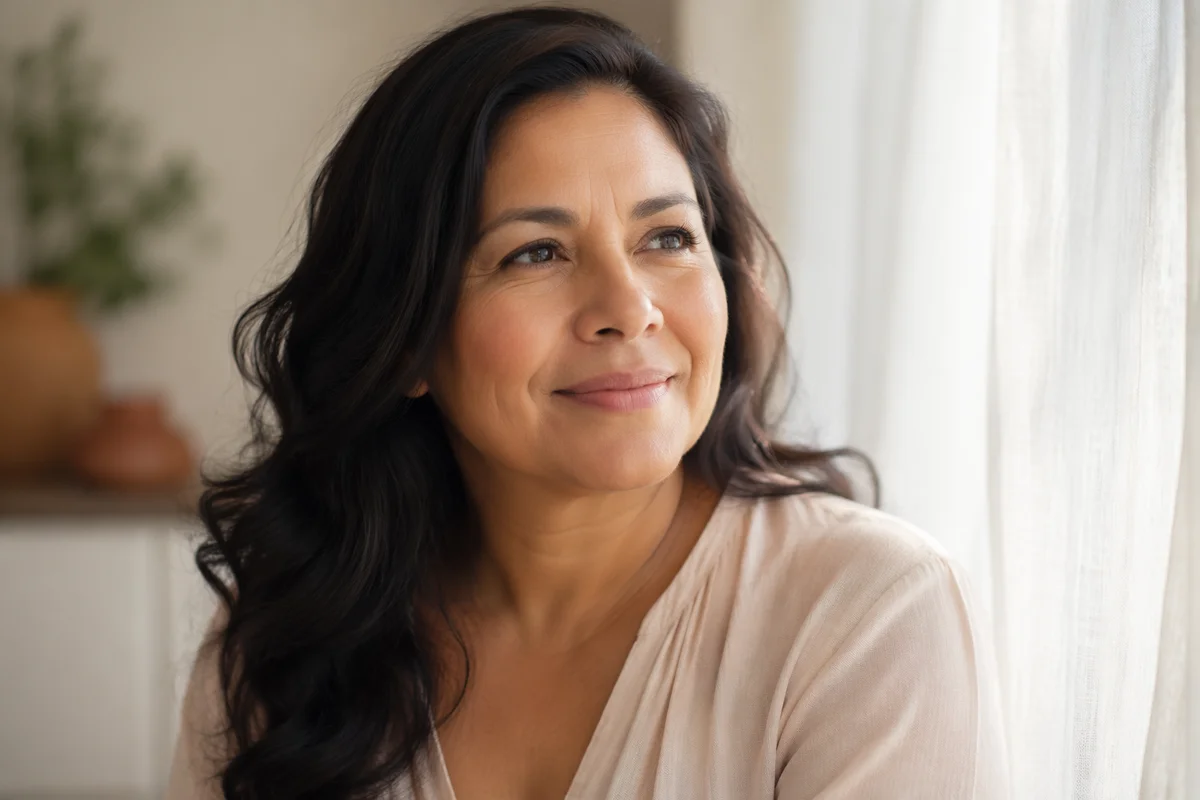 Gentle Smiling Woman by Window