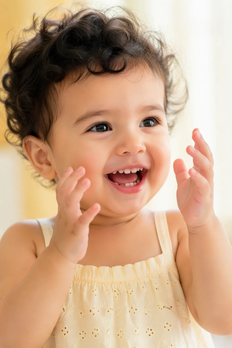 Laughing Toddler Close Up Portrait