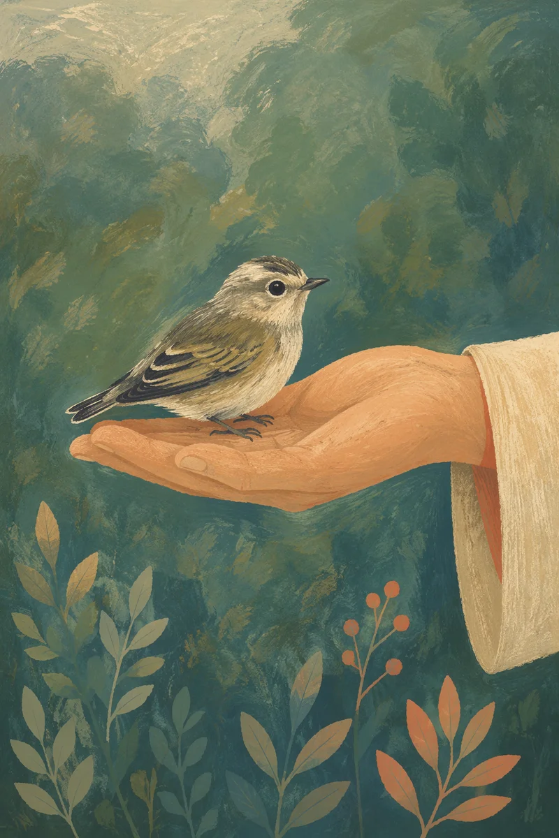 Gods Love Cradling a Small Songbird