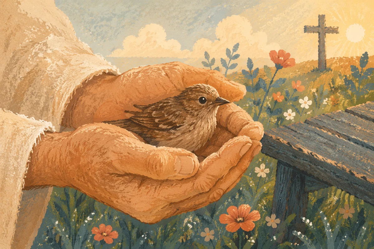 God’s Love Cradling a Small Bird