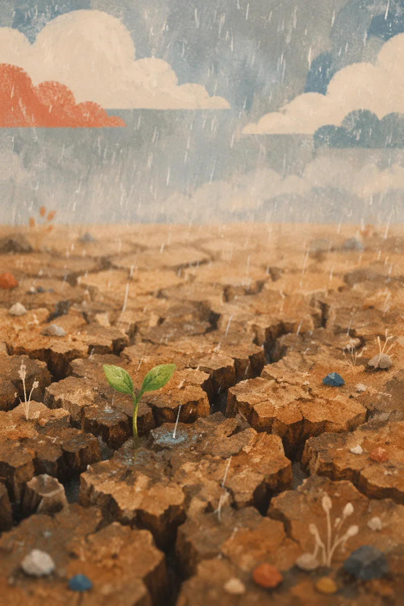 Grace Rain on Cracked Earth