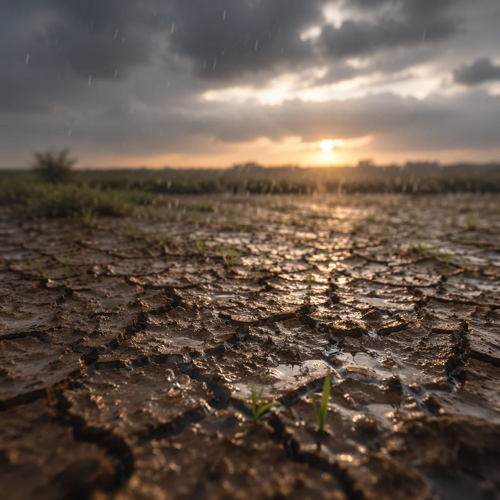 Gentle Rain on Cracked Earth