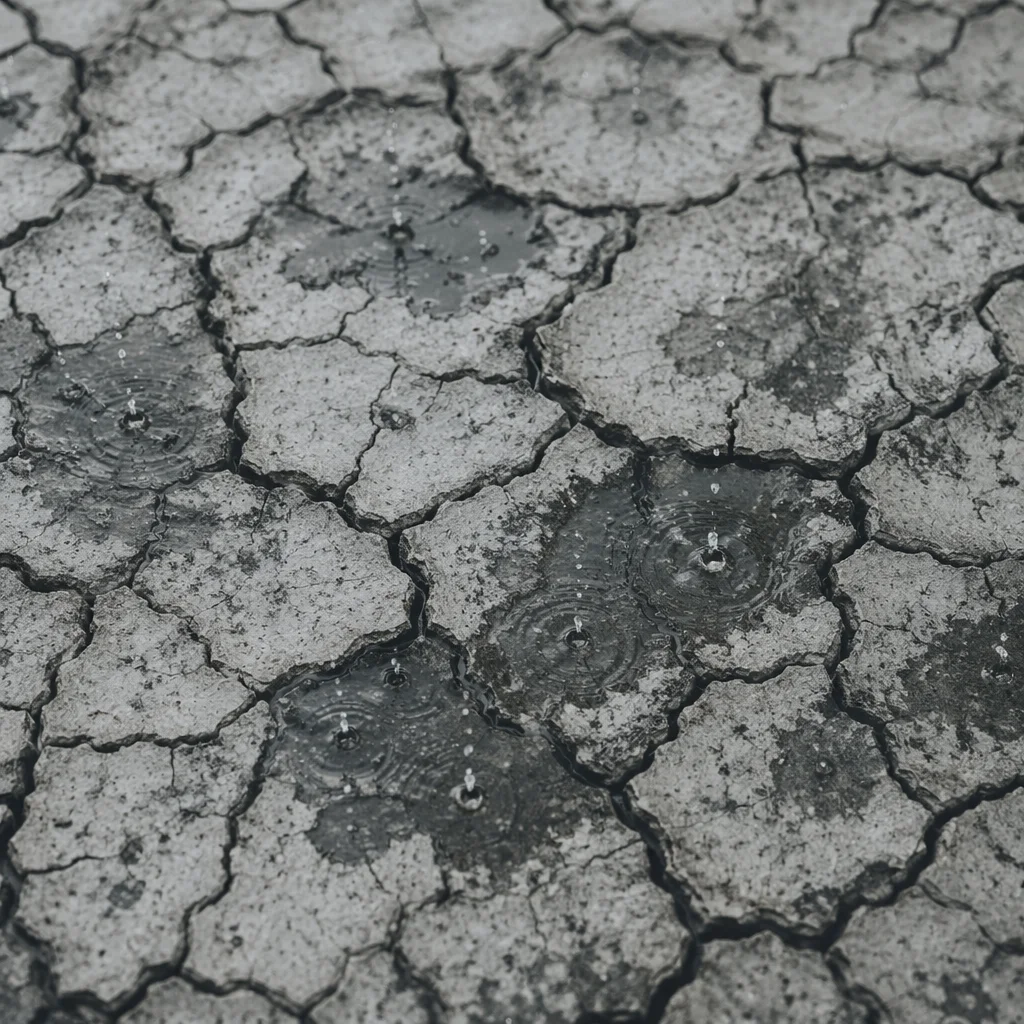 Grace Rain on Cracked Dry Earth
