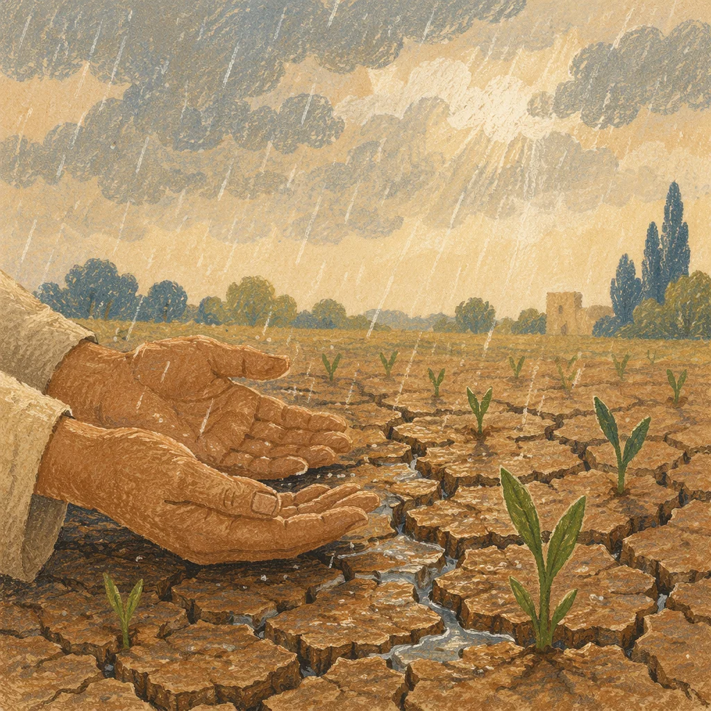 Grace Rain on Cracked Earth