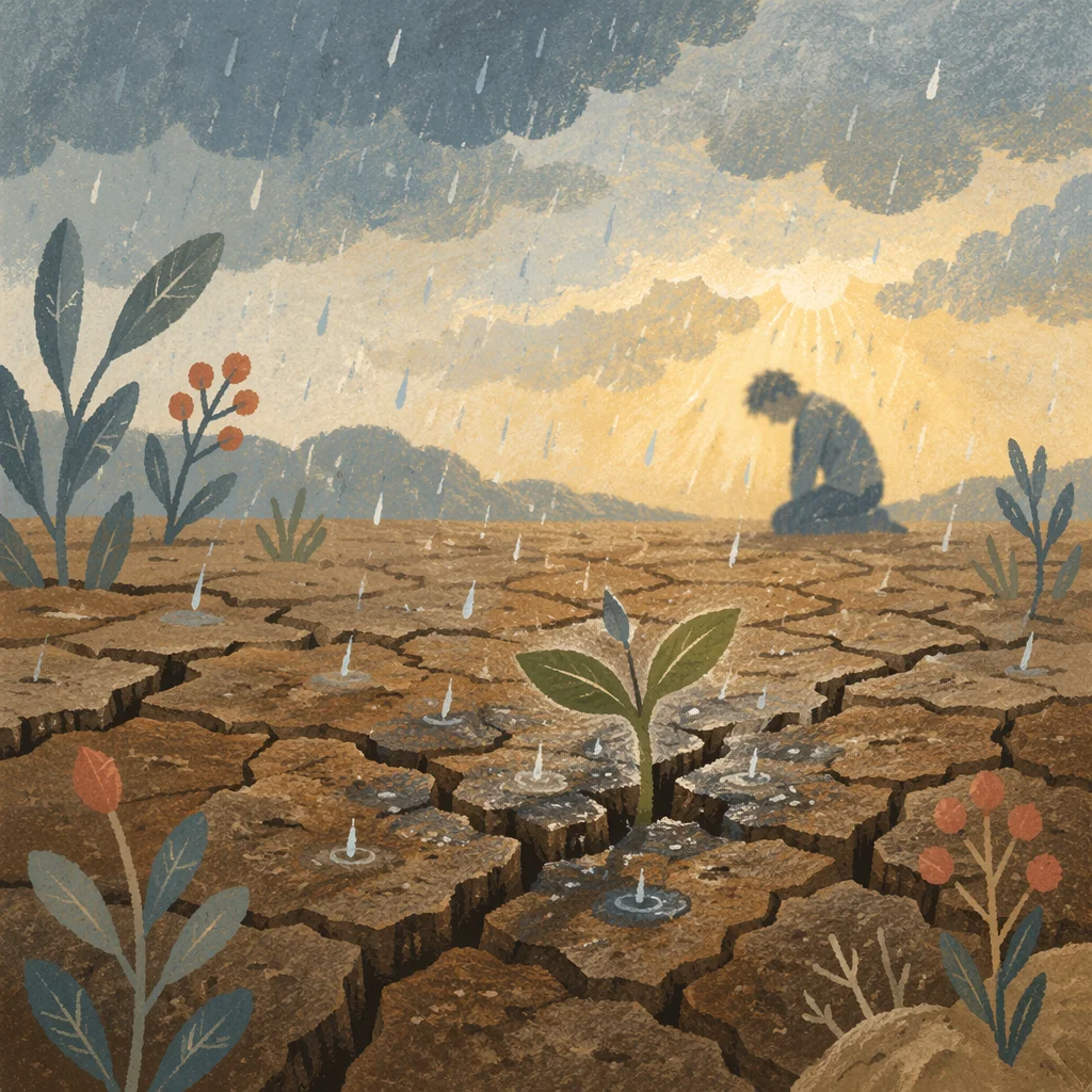 Grace Rain Reviving Cracked Dry Earth