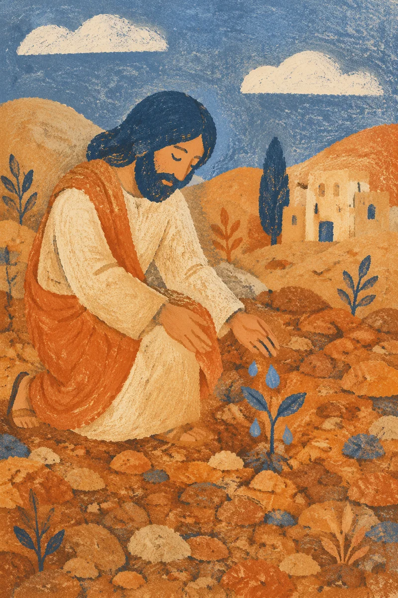 Grace Rain on Cracked Dry Earth