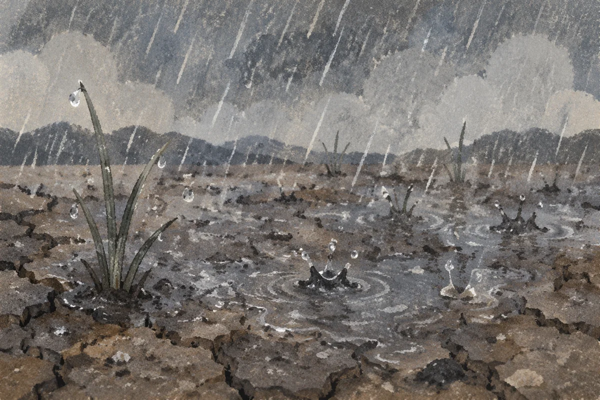 Grace Rain Reviving Cracked Dry Earth